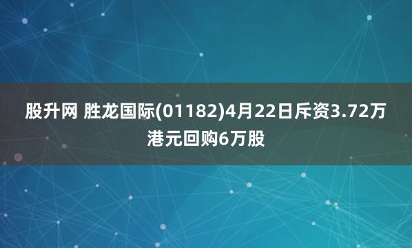 股升网 胜龙国际(01182)4月22日斥资3.72万港元回购6万股
